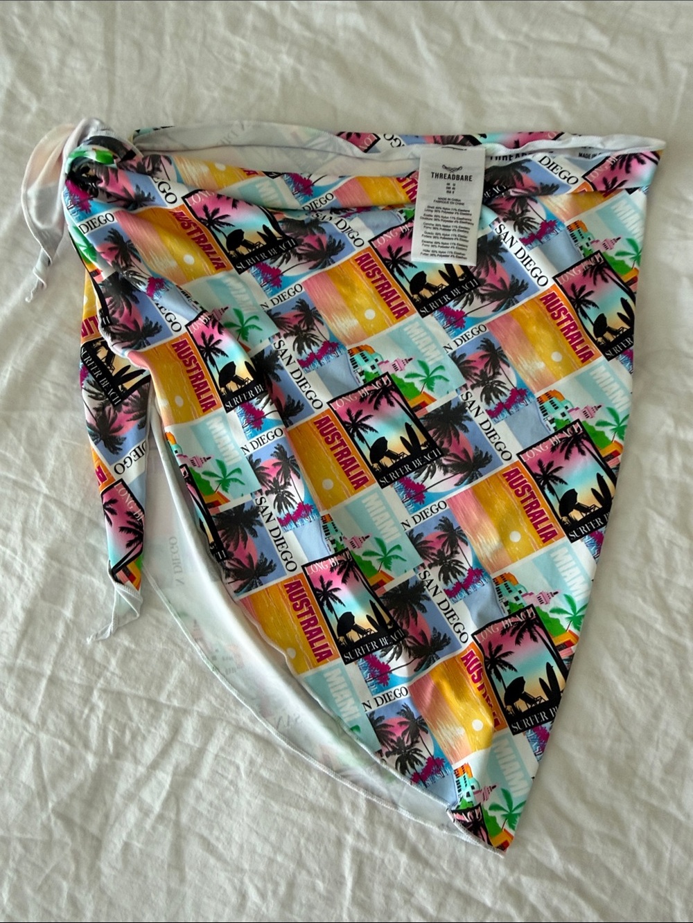 Threadbare Multicolor Graphic Triangle Bikini - Picture 12 of 12